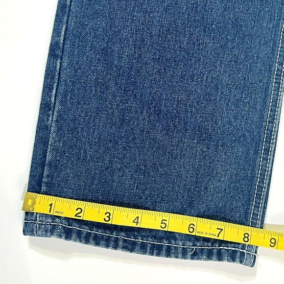 Indigo People Straight Leg Denim - Men's Size 33 X 32 Distressed Blue Jeans - Picture 10 of 10